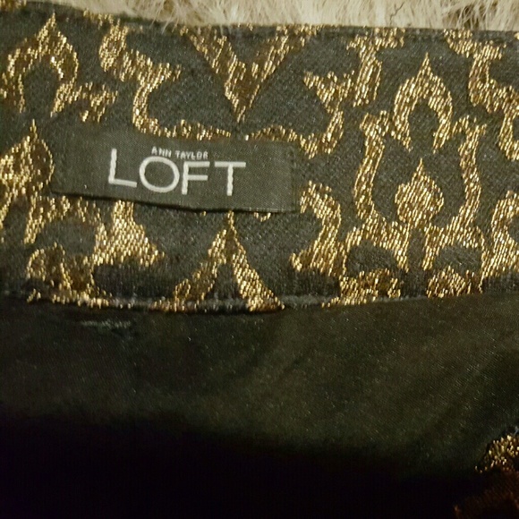 Loft Dress pants gold and black size 0 2 pockets - Picture 6 of 7